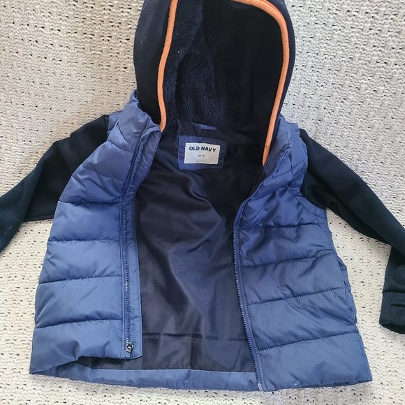 Old Navy Techie Fleece Hybrid Hoodie Zip-Front Jacket for Kids XS (5) - Picture 2 of 3